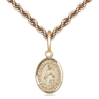 14kt Gold Saint Catherine of Alexandria Medal Engraved Catholic Saint Jewelry