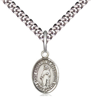 Pewter Saint Catherine of Alexandria Medal Religious and Catholic Jewelry Engraved Catholic Saint Jewelry