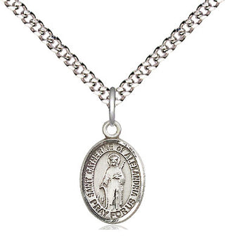 Pewter Saint Catherine of Alexandria Medal Religious and Catholic Jewelry Engraved Catholic Saint Jewelry