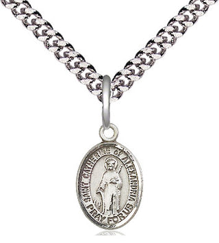 Pewter Saint Catherine of Alexandria Medal Religious and Catholic Jewelry Engraved Catholic Saint Jewelry