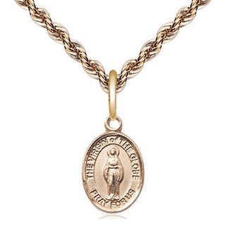 14kt Gold Filled Virgin of the Globe Medal Religious and Catholic Jewelry Engraved Catholic Saint Jewelry