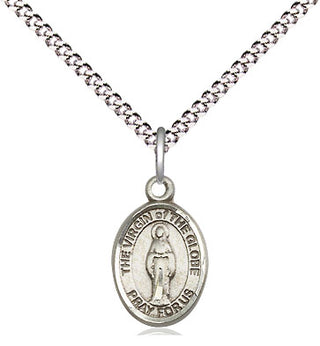 Pewter Virgin of the Globe Medal Religious and Catholic Jewelry Engraved Catholic Saint Jewelry
