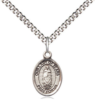Pewter Our Lady of Tears Medal Religious and Catholic Jewelry Engraved Catholic Saint Jewelry