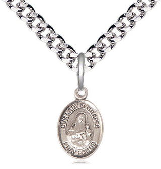 Pewter Our Lady of Grapes Medal Religious and Catholic Jewelry Engraved Catholic Saint Jewelry