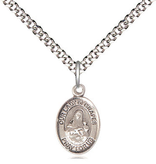 Pewter Our Lady of Grapes Medal Religious and Catholic Jewelry Engraved Catholic Saint Jewelry