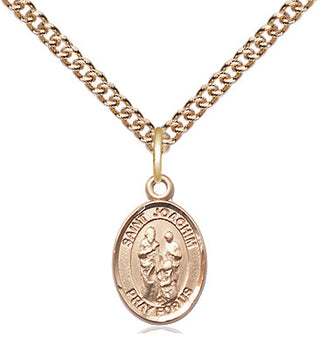 14kt Gold Saint Joachim Medal Engraved Catholic Saint Jewelry