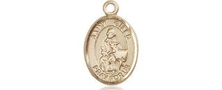 14kt Gold Saint Giles Medal Engraved Catholic Saint Jewelry