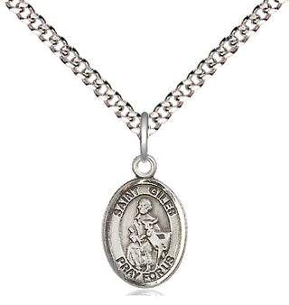 Pewter Saint Giles Medal Religious and Catholic Jewelry Engraved Catholic Saint Jewelry