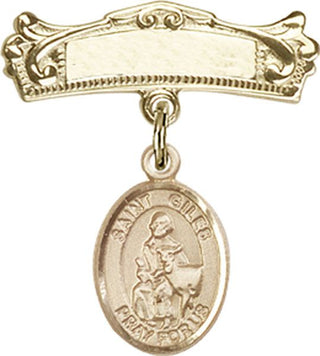 14kt Gold Filled Badge Pin St. Giles Baby Badge - Engravable