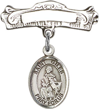 Sterling Silver Badge Pin St. Giles Baby Badge - Engravable