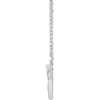 Platinum .0025 CT Natural Diamond Heart & Cross 18" Necklace
