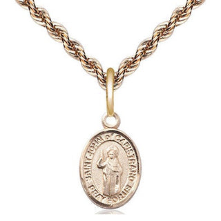 14kt Gold Saint John of Capistrano Medal Engraved Catholic Saint Jewelry
