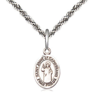 Sterling Silver Saint John of Capistrano Medal Religious and Catholic Jewelry Engraved Catholic Saint Jewelry
