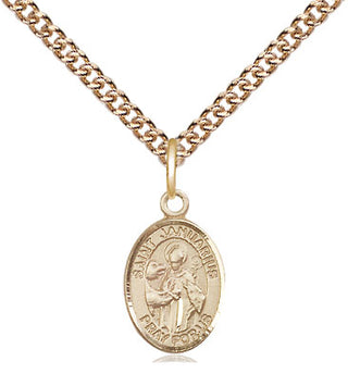 14kt Gold Saint Januarius Medal Engraved Catholic Saint Jewelry