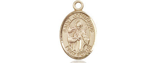 14kt Gold Saint Januarius Medal Engraved Catholic Saint Jewelry