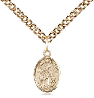 14kt Gold Saint Januarius Medal Engraved Catholic Saint Jewelry