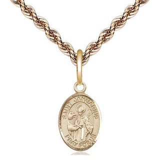 14kt Gold Saint Januarius Medal Engraved Catholic Saint Jewelry