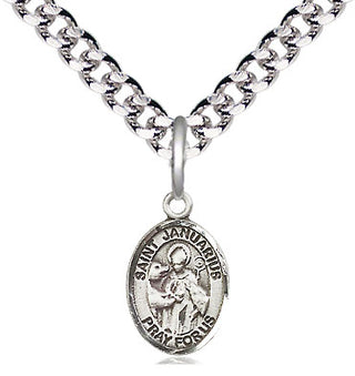 Pewter Saint Januarius Medal Religious and Catholic Jewelry Engraved Catholic Saint Jewelry