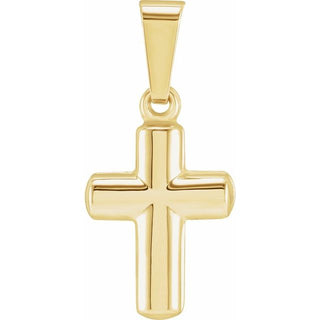 14K Yellow 11.5x9 mm Cross Pendant