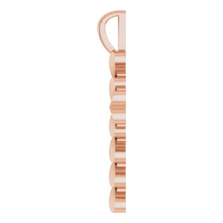 14K Rose 20.76x11.43 mm Heart Cross Pendant