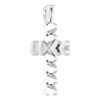 Platinum 20.76x11.43 mm Heart Cross Pendant