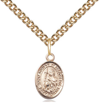 14kt Gold Filled Saint Adrian of Nicomedia Medal Religious and Catholic Jewelry Engraved Catholic Saint Jewelry
