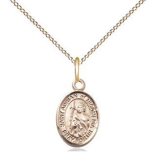 14kt Gold Saint Adrian of Nicomedia Medal Engraved Catholic Saint Jewelry