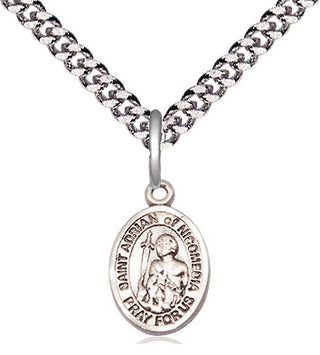 Pewter Saint Adrian of Nicomedia Medal Religious and Catholic Jewelry Engraved Catholic Saint Jewelry