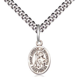 Sterling Silver Saint Adrian of Nicomedia Medal Religious and Catholic Jewelry Engraved Catholic Saint Jewelry