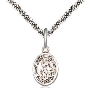 Sterling Silver Saint Adrian of Nicomedia Medal Religious and Catholic Jewelry Engraved Catholic Saint Jewelry