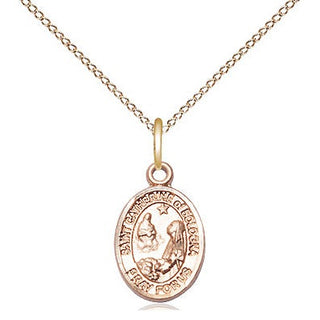 14kt Gold Saint Catherine of Bologna Medal Engraved Catholic Saint Jewelry