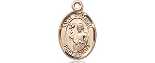 14kt Gold Filled Saint Dunstan Medal Engraved Catholic Saint Jewelry