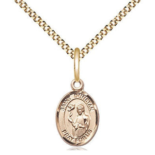 14kt Gold Filled Saint Dunstan Medal Religious and Catholic Jewelry Engraved Catholic Saint Jewelry