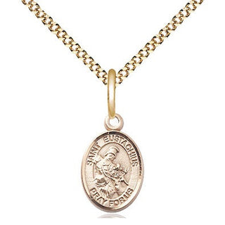 14kt Gold Filled Saint Eustachius Medal Religious and Catholic Jewelry Engraved Catholic Saint Jewelry