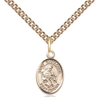 14kt Gold Filled Saint Eustachius Medal Religious and Catholic Jewelry Engraved Catholic Saint Jewelry