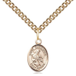 14kt Gold Filled Saint Eustachius Medal Religious and Catholic Jewelry Engraved Catholic Saint Jewelry