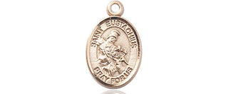 14kt Gold Saint Eustachius Medal Engraved Catholic Saint Jewelry