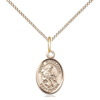 14kt Gold Saint Eustachius Medal Engraved Catholic Saint Jewelry