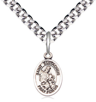 Pewter Saint Eustachius Medal Religious and Catholic Jewelry Engraved Catholic Saint Jewelry