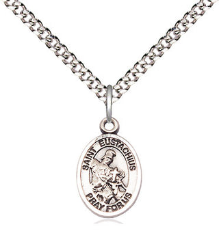 Pewter Saint Eustachius Medal Religious and Catholic Jewelry Engraved Catholic Saint Jewelry