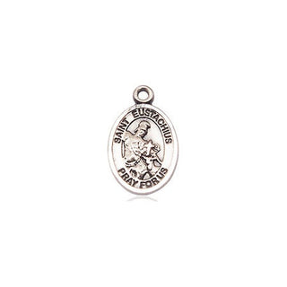 Sterling Silver Saint Eustachius Medal Religious and Catholic Jewelry Engraved Catholic Saint Jewelry