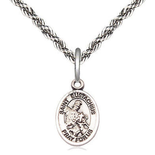 Sterling Silver Saint Eustachius Medal Religious and Catholic Jewelry Engraved Catholic Saint Jewelry