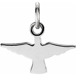 14K White 18x12 mm Dove Pendant  