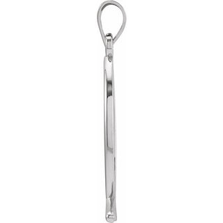 14K White 24x9 mm Ichthus (Fish) Pendant 