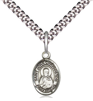 Pewter Saint John Chrysostom Medal Religious and Catholic Jewelry Engraved Catholic Saint Jewelry