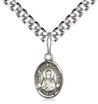 Pewter Saint John Chrysostom Medal Religious and Catholic Jewelry Engraved Catholic Saint Jewelry