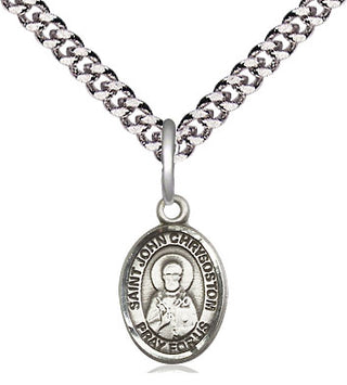 Pewter Saint John Chrysostom Medal Religious and Catholic Jewelry Engraved Catholic Saint Jewelry