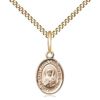 14kt Gold Filled Saint John Licci Medal Religious and Catholic Jewelry Engraved Catholic Saint Jewelry