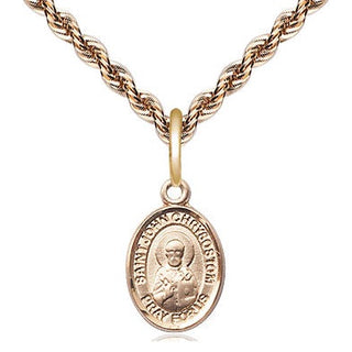 14kt Gold Filled Saint John Licci Medal Religious and Catholic Jewelry Engraved Catholic Saint Jewelry