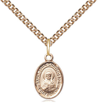 14kt Gold Saint John Licci Medal Engraved Catholic Saint Jewelry